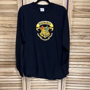 Harry Potter Black Hogwarts Long Sleeve Shirt Size L